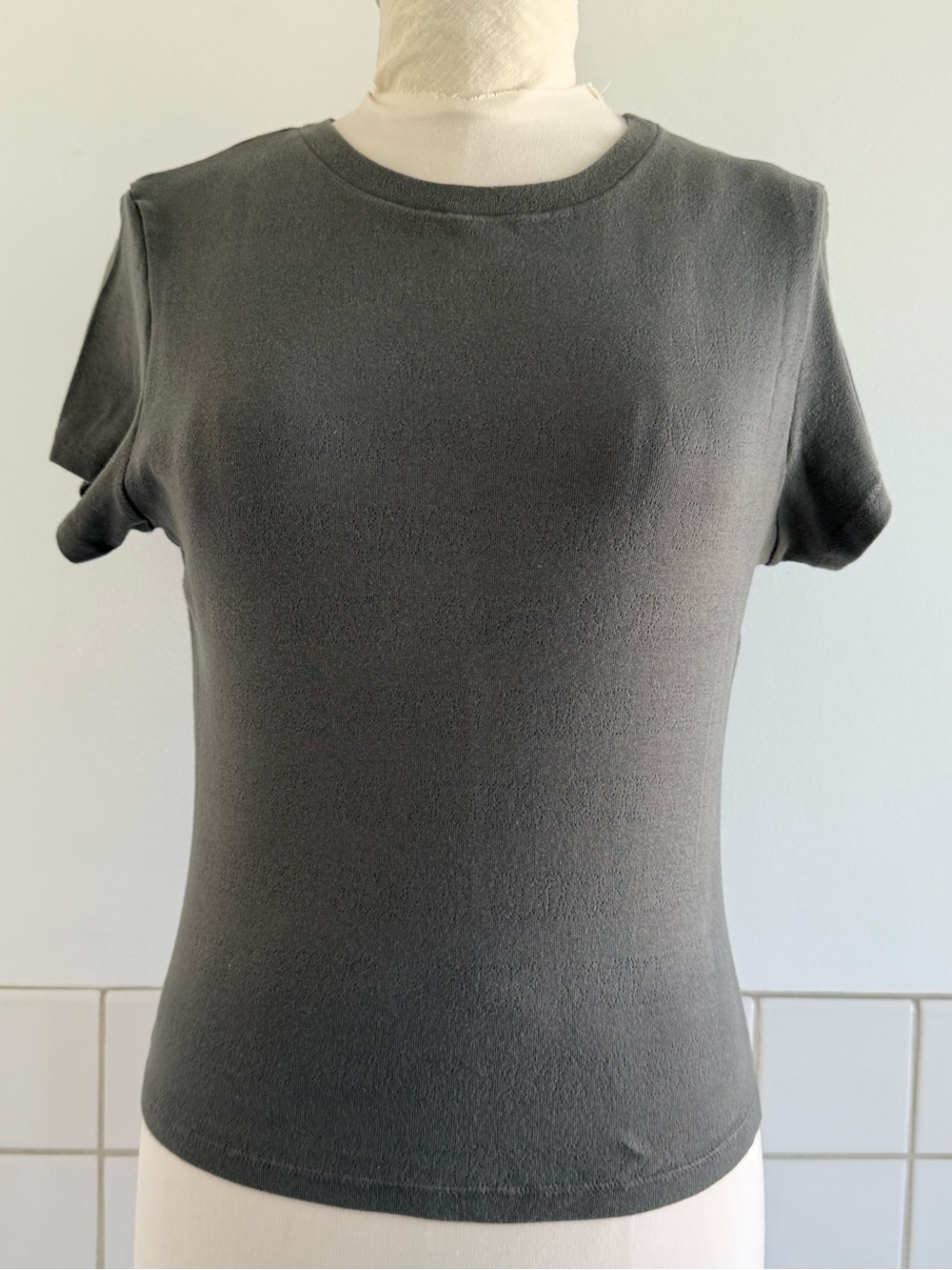 SKIMS Short Sleeve Crewneck Tee - Olive Green Sz: Xl